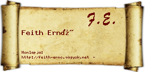 Feith Ernő névjegykártya
